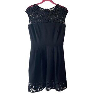 Ralph Lauren Midi Fit &‎ Flare Dress Womens Size 8 M Black Sleeveless Cocktail